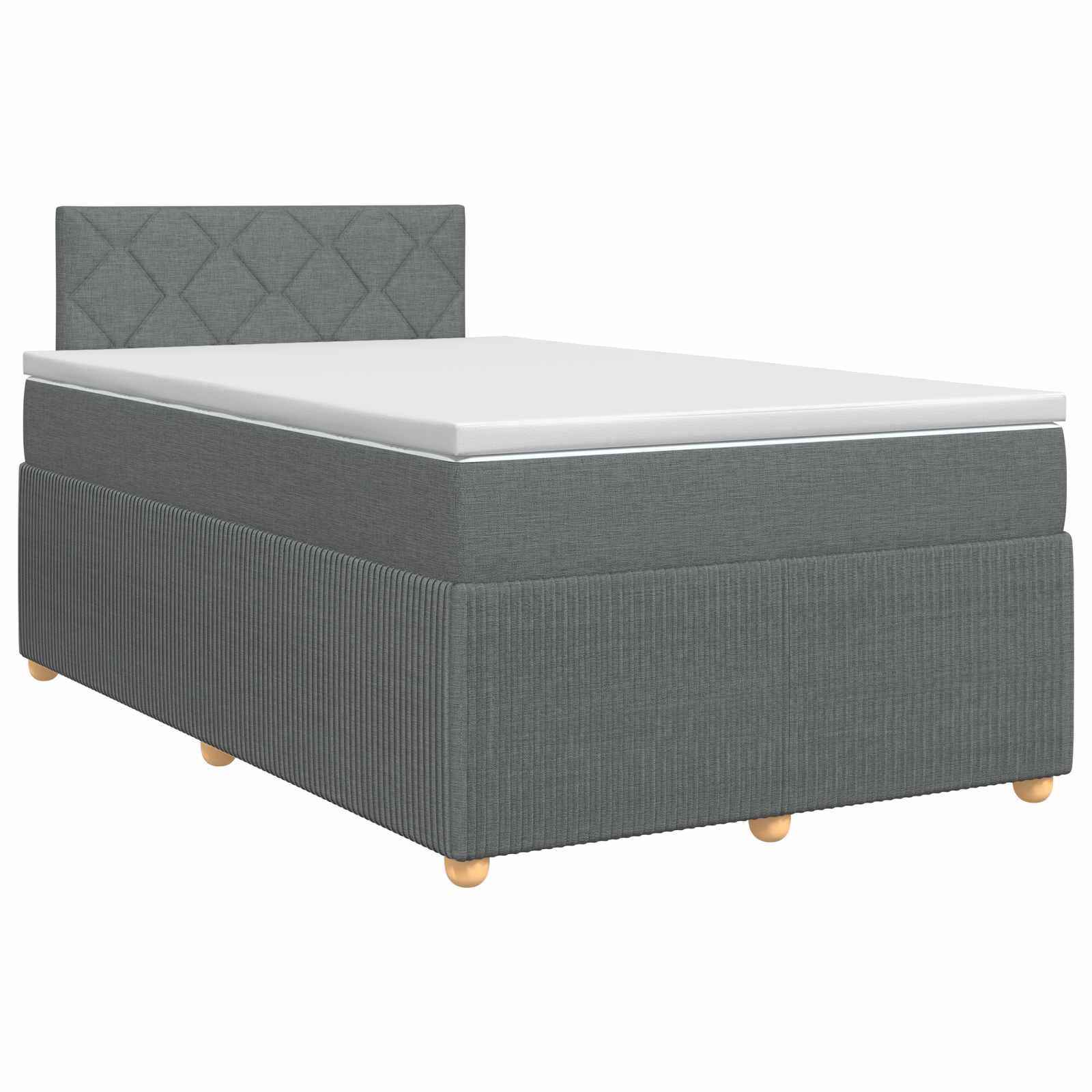 Κρεβάτι box spring με στρώμα Σκούρο Γκρι 120 x 190 cm Ύφασμα - Pakobazaar
