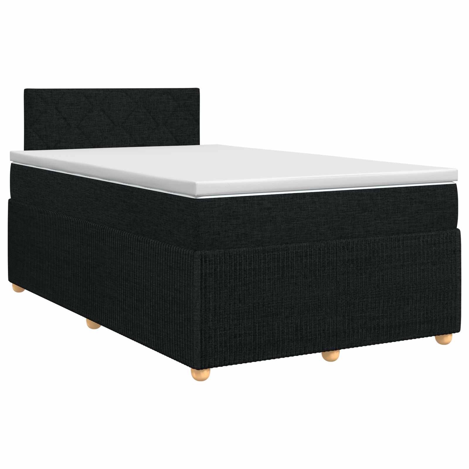 Κρεβάτι box spring με στρώμα Μαύρο 120 x 190 cm Ύφασμα - Pakobazaar