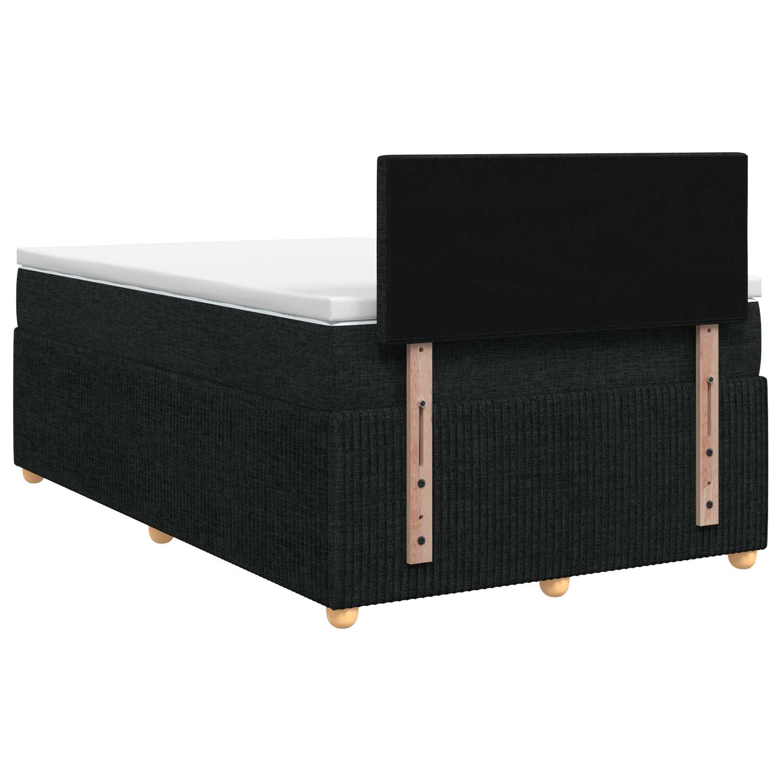 Κρεβάτι box spring με στρώμα Μαύρο 120 x 190 cm Ύφασμα - Pakobazaar