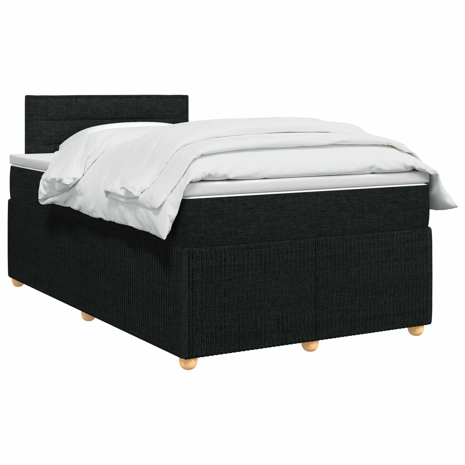 Κρεβάτι box spring με στρώμα Μαύρο 120 x 200 cm Ύφασμα - Pakobazaar
