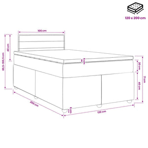 Κρεβάτι box spring με στρώμα Taupe 120 x 200 cm Ύφασμα