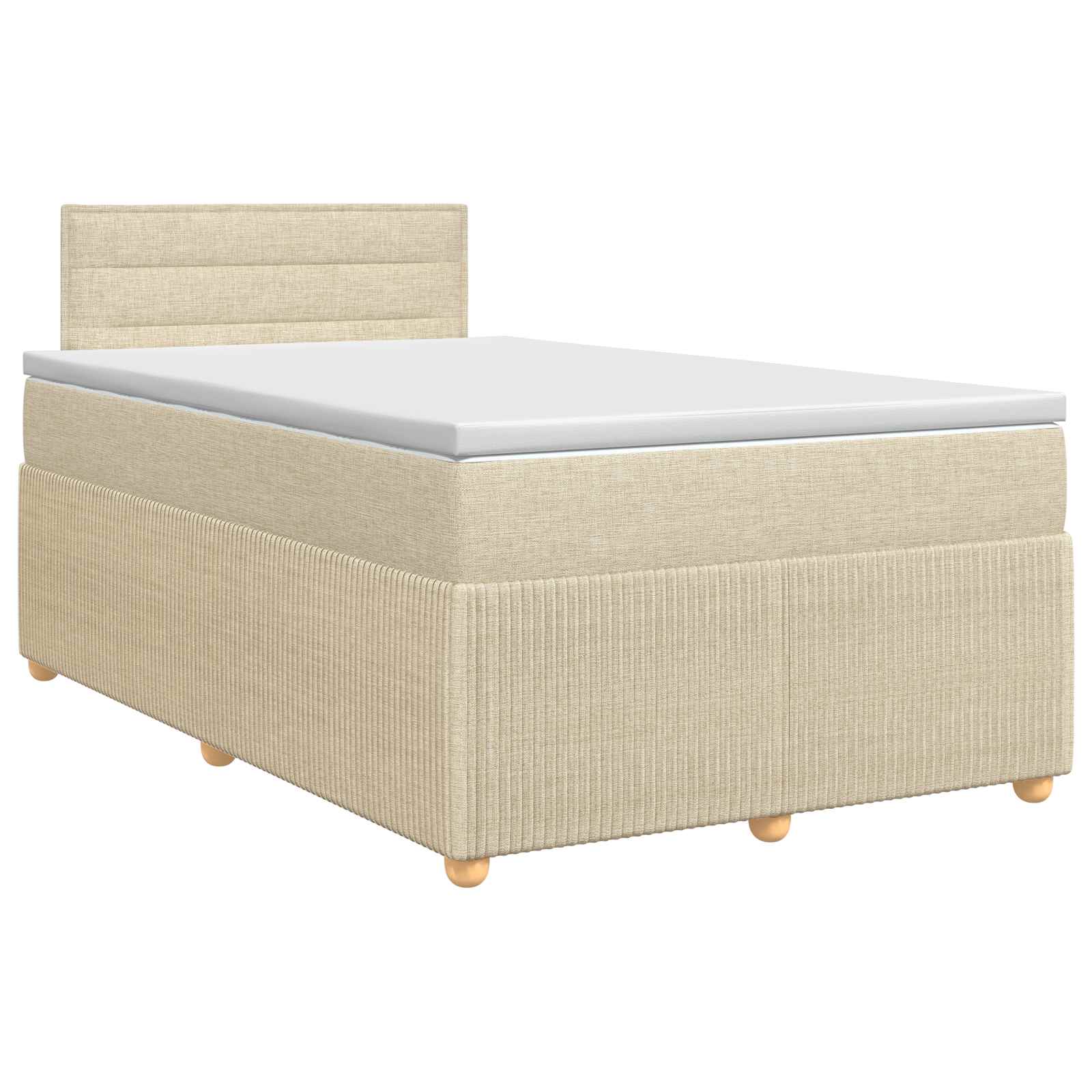 Κρεβάτι box spring με στρώμα Κρεμ 120 x 200 cm Ύφασμα - Pakobazaar