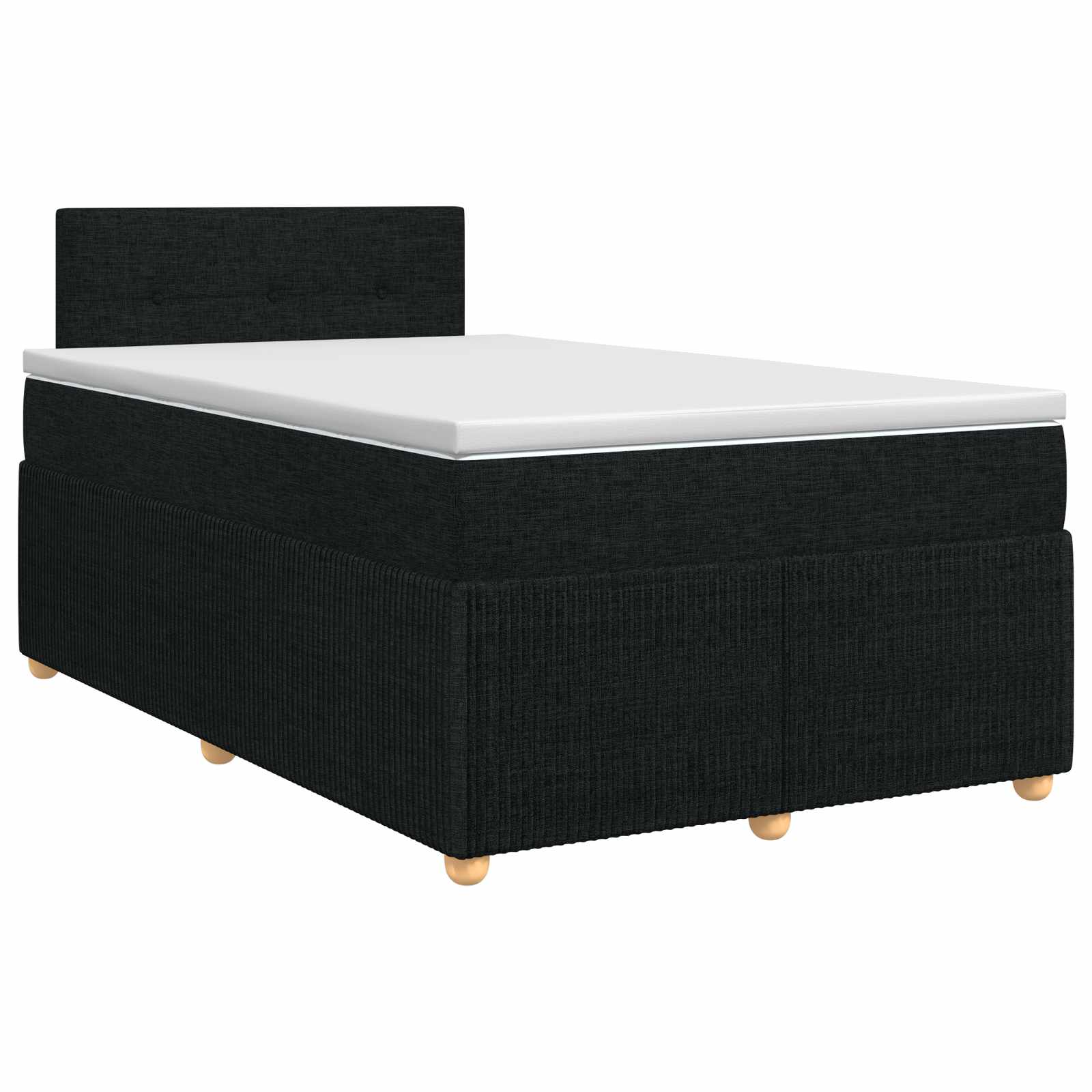Κρεβάτι box spring με στρώμα Μαύρο 120 x 200 cm Ύφασμα - Pakobazaar