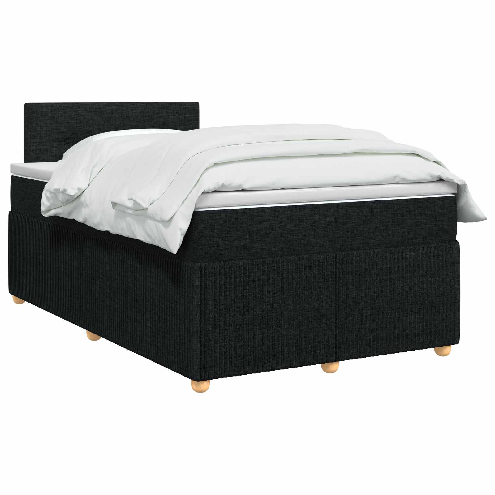 Κρεβάτι box spring με στρώμα Μαύρο 120 x 200 cm Ύφασμα - Pakobazaar