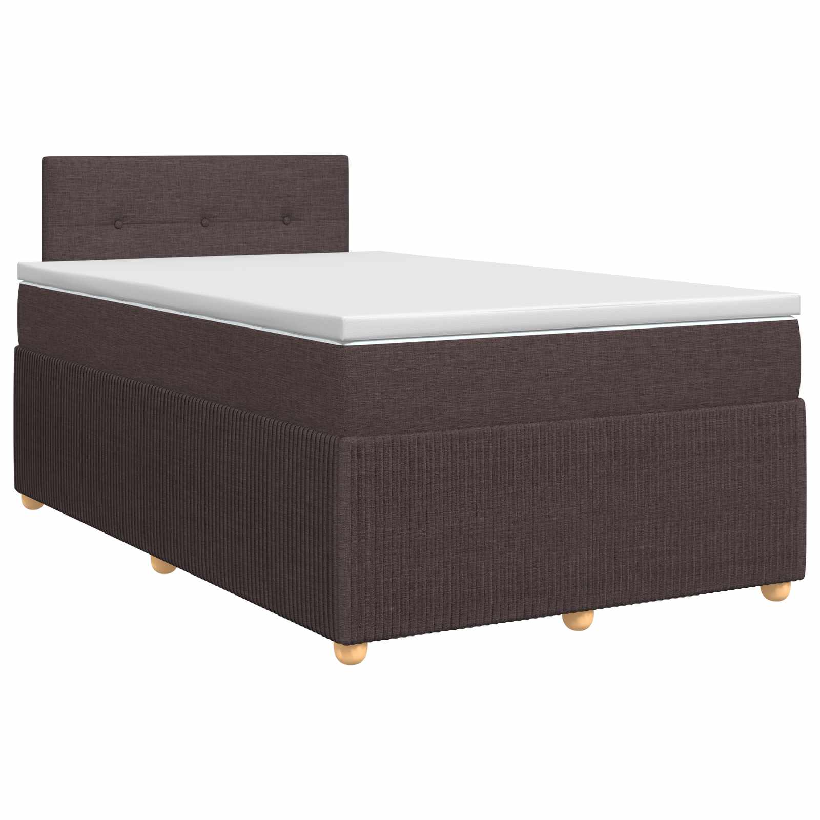 Κρεβάτι box spring με στρώμα Σκούρο Καφέ 120 x 200 cm Ύφασμα - Pakobazaar