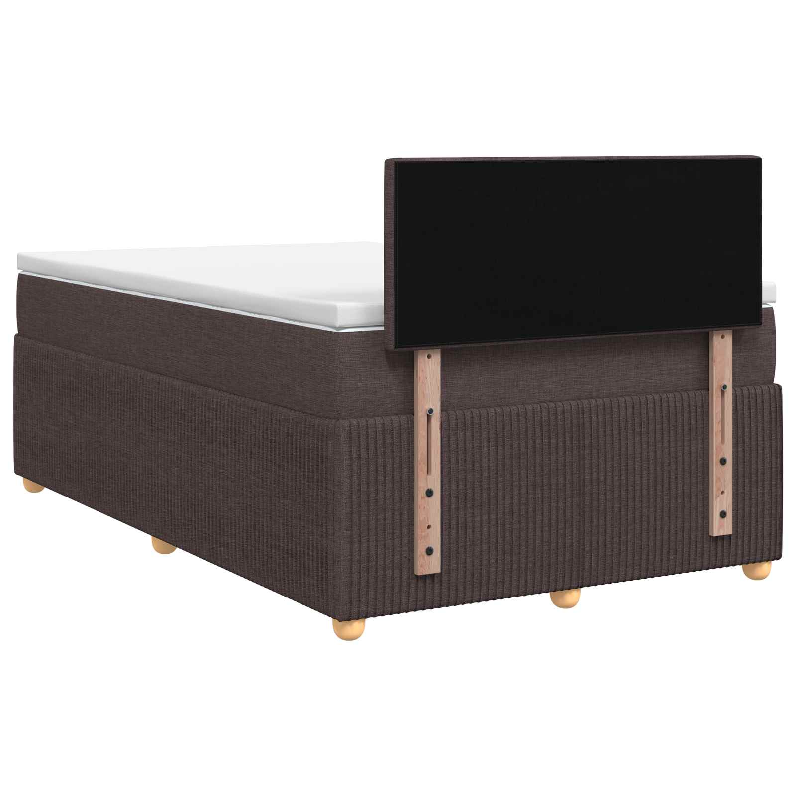 Κρεβάτι box spring με στρώμα Σκούρο Καφέ 120 x 200 cm Ύφασμα - Pakobazaar