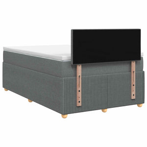 Κρεβάτι box spring με στρώμα Σκούρο Γκρι 120 x 200 cm Ύφασμα - Pakobazaar