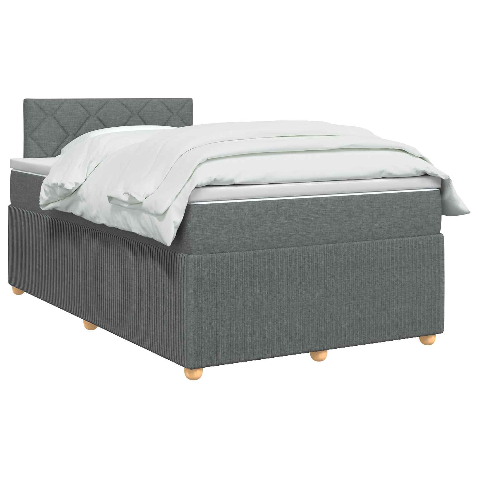 Κρεβάτι box spring με στρώμα Σκούρο Γκρι 120 x 200 cm Ύφασμα