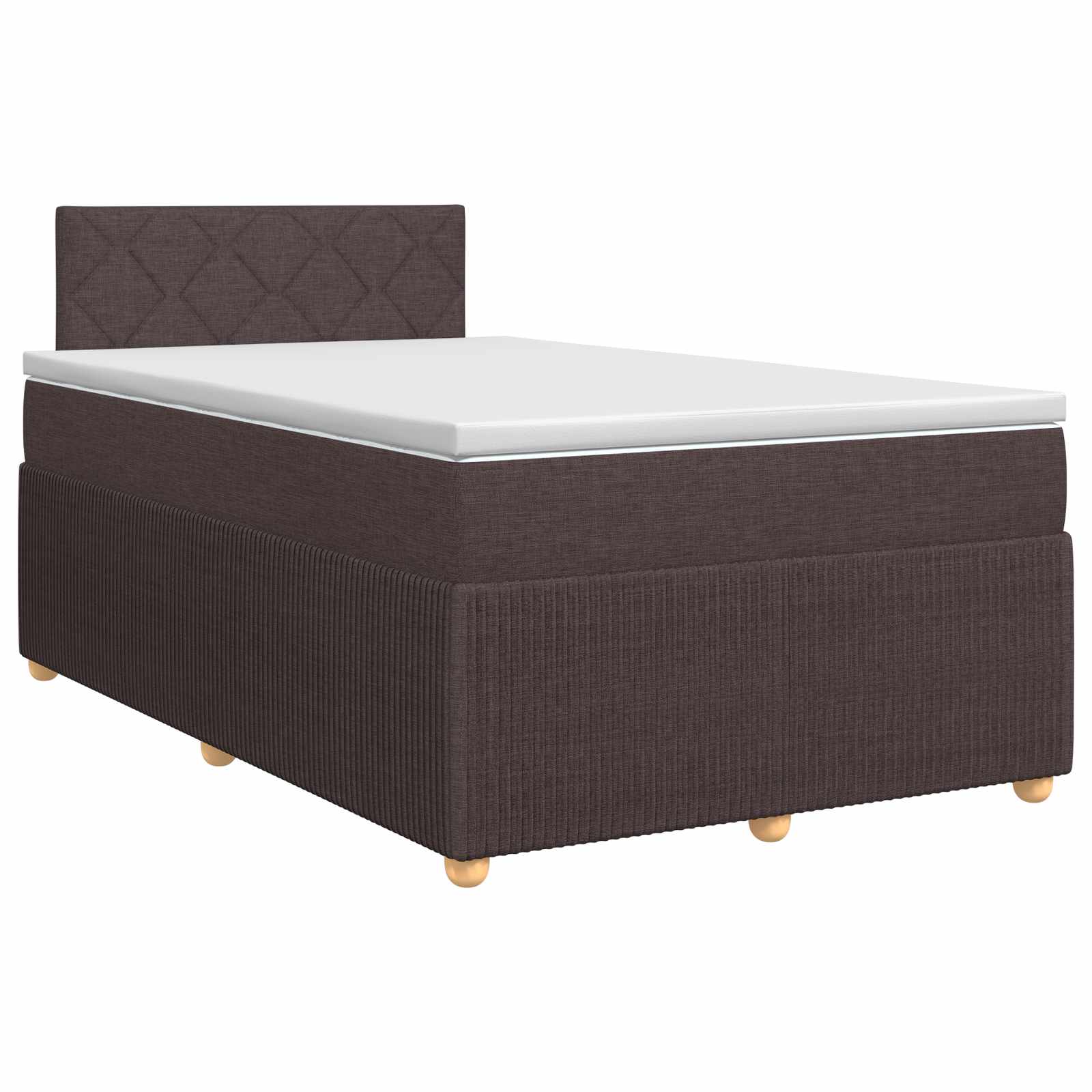 Κρεβάτι box spring με στρώμα Σκούρο Καφέ 120 x 200 cm Ύφασμα