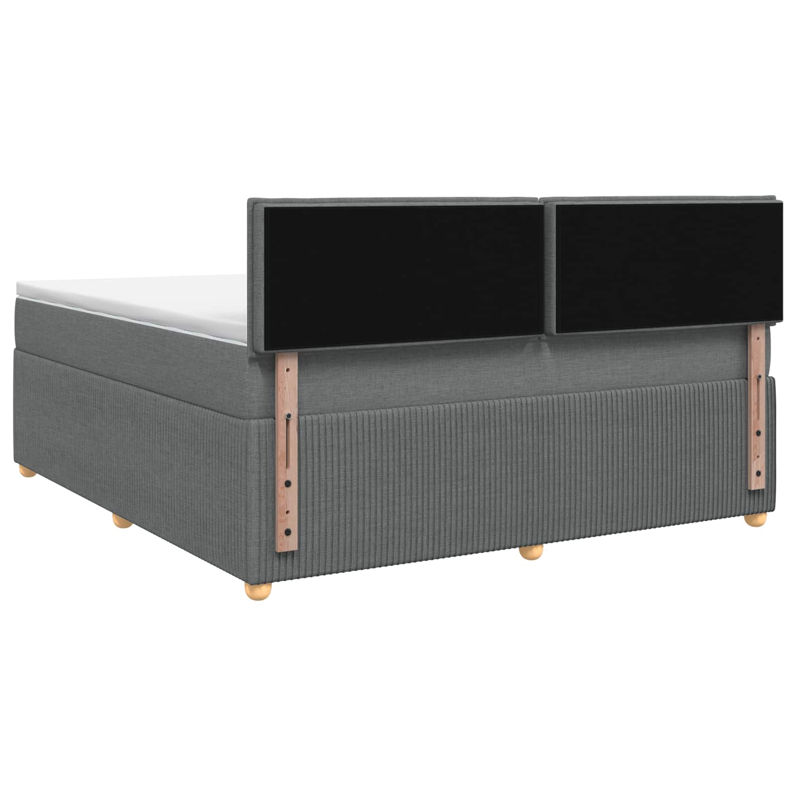 Κρεβάτι box spring με στρώμα Σκούρο Γκρι 140 x 190 cm Ύφασμα - Pakobazaar