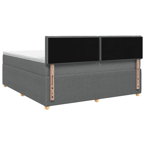 Κρεβάτι box spring με στρώμα Σκούρο Γκρι 140 x 190 cm Ύφασμα - Pakobazaar