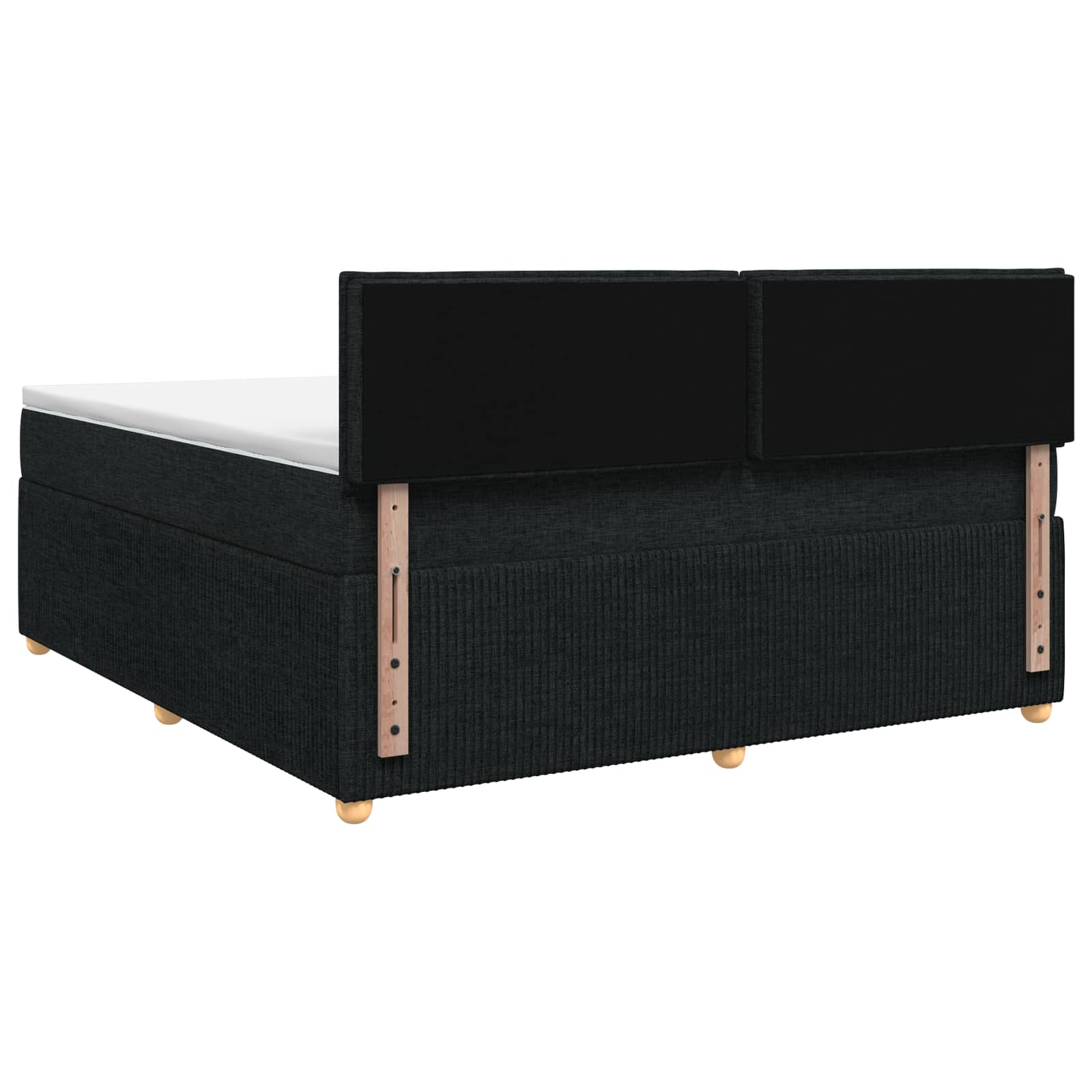 Κρεβάτι box spring με στρώμα Μαύρο 140 x 190 cm Ύφασμα - Pakobazaar