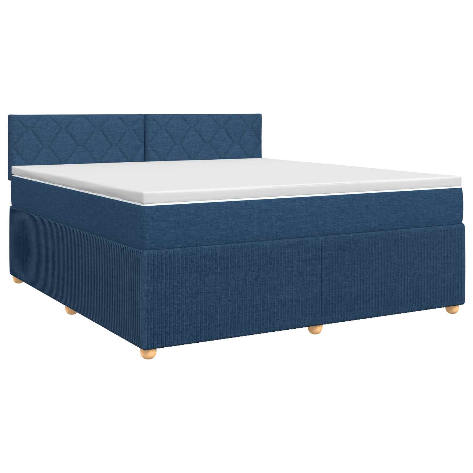 Κρεβάτι box spring με στρώμα Μπλε 140 x 190 cm Ύφασμα - Pakobazaar