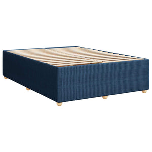 Κρεβάτι box spring με στρώμα Μπλε 140 x 190 cm Ύφασμα - Pakobazaar
