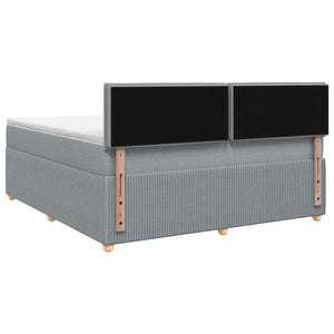 Κρεβάτι box spring με στρώμα Ανοιχτό γκρι 140 x 200 cm Ύφασμα - Pakobazaar