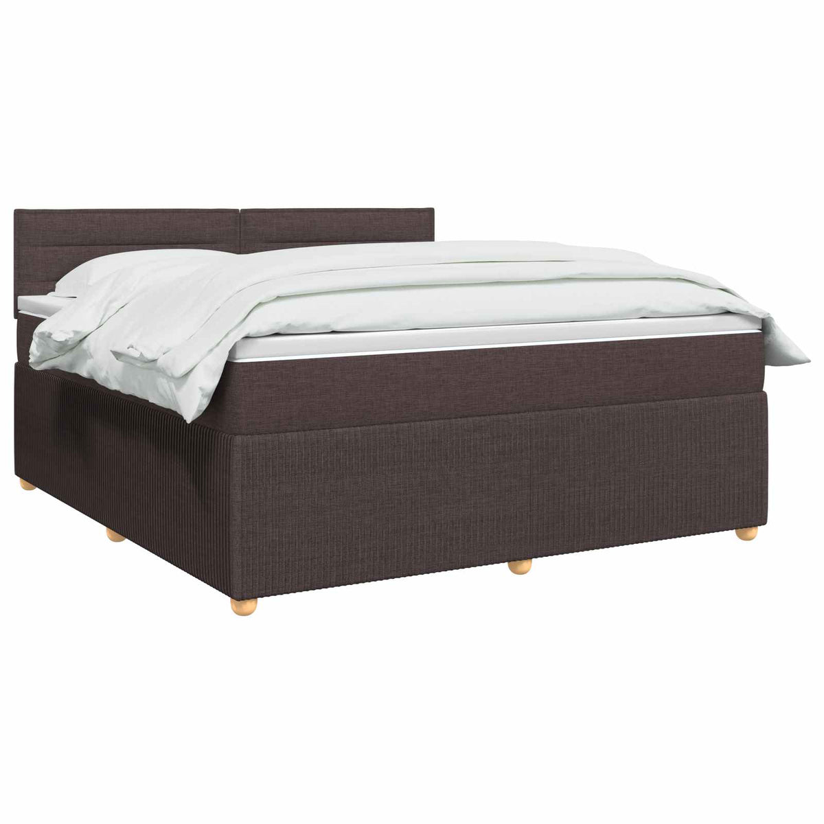 Κρεβάτι box spring με στρώμα Σκούρο Καφέ 160 x 200 cm Ύφασμα - Pakobazaar