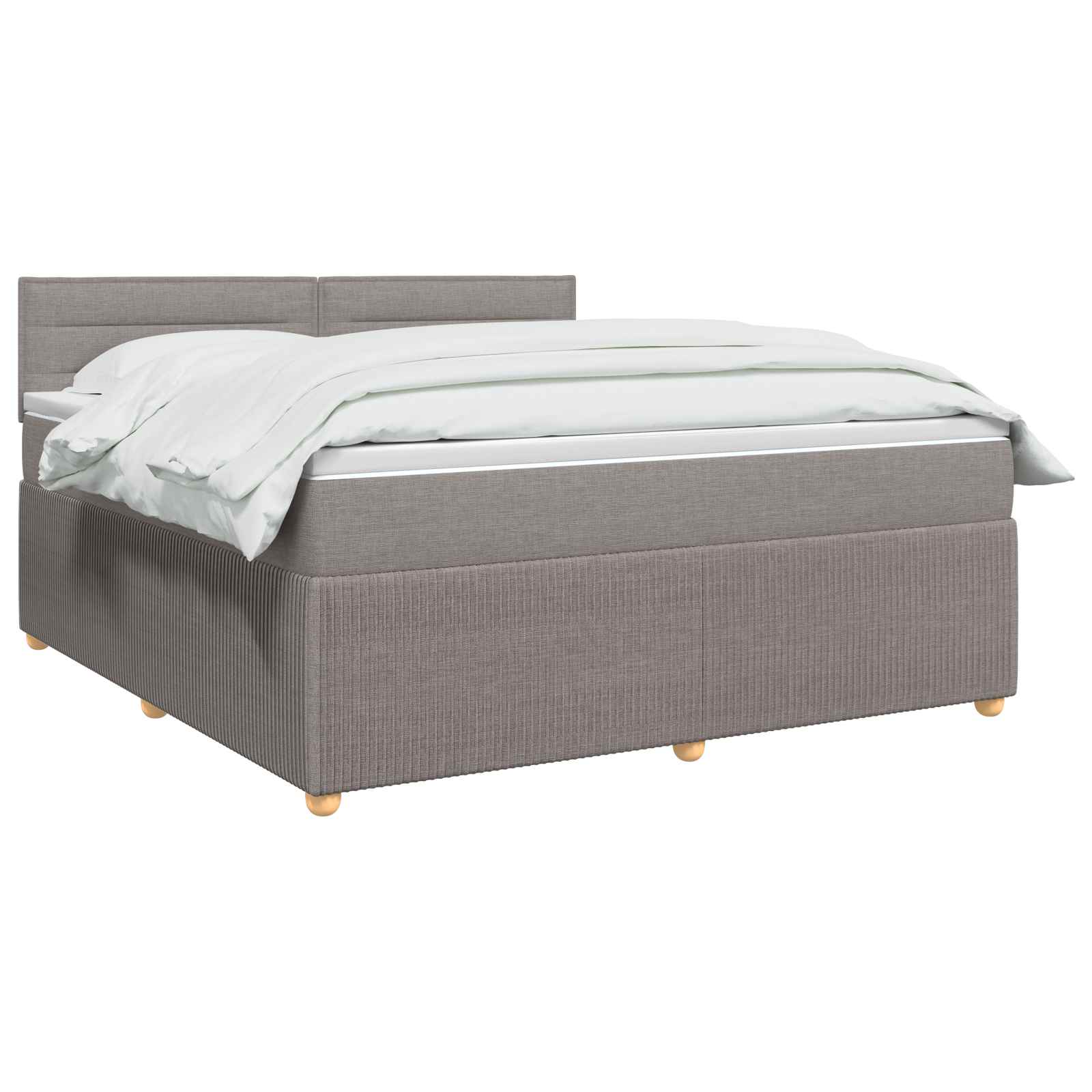 Κρεβάτι box spring με στρώμα Taupe 160 x 200 cm Ύφασμα