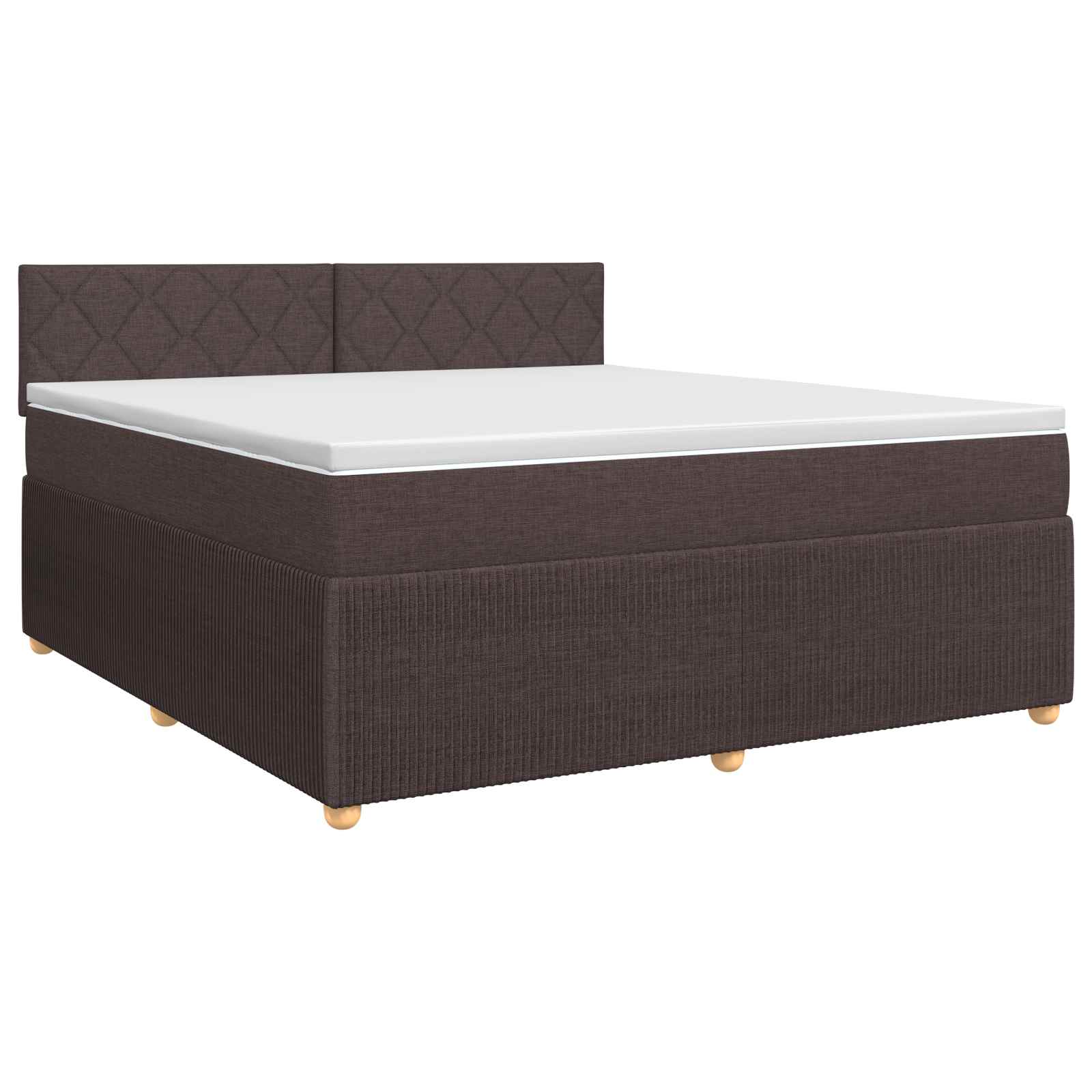Κρεβάτι box spring με στρώμα Σκούρο Καφέ 160 x 200 cm Ύφασμα - Pakobazaar