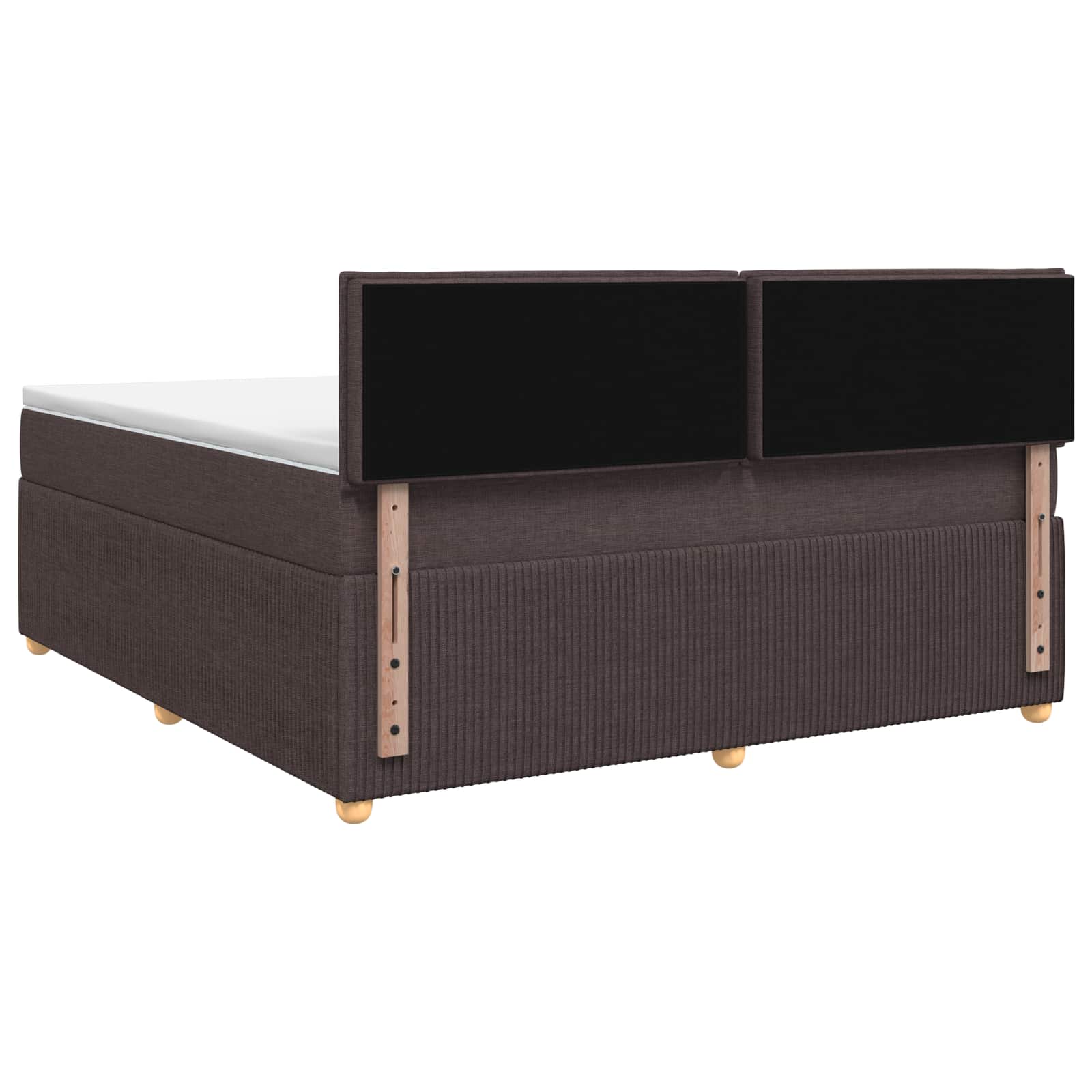 Κρεβάτι box spring με στρώμα Σκούρο Καφέ 160 x 200 cm Ύφασμα - Pakobazaar
