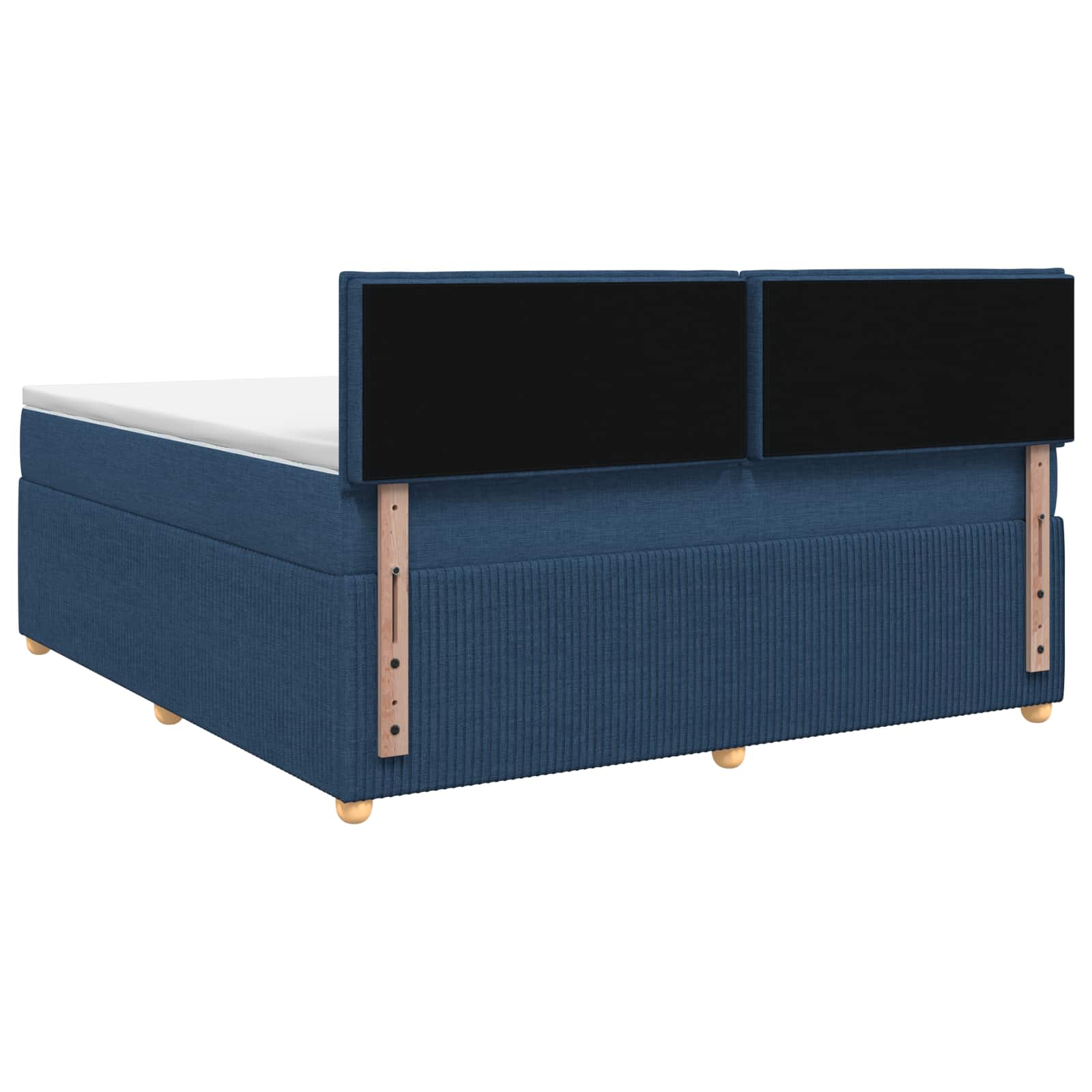 Κρεβάτι box spring με στρώμα Μπλε 160 x 200 cm Ύφασμα - Pakobazaar