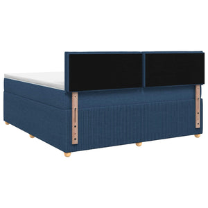 Κρεβάτι box spring με στρώμα Μπλε 160 x 200 cm Ύφασμα - Pakobazaar