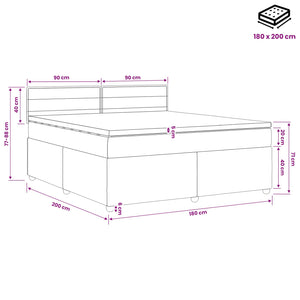 Κρεβάτι box spring με στρώμα Κρεμ 180 x 200 cm Ύφασμα - Pakobazaar