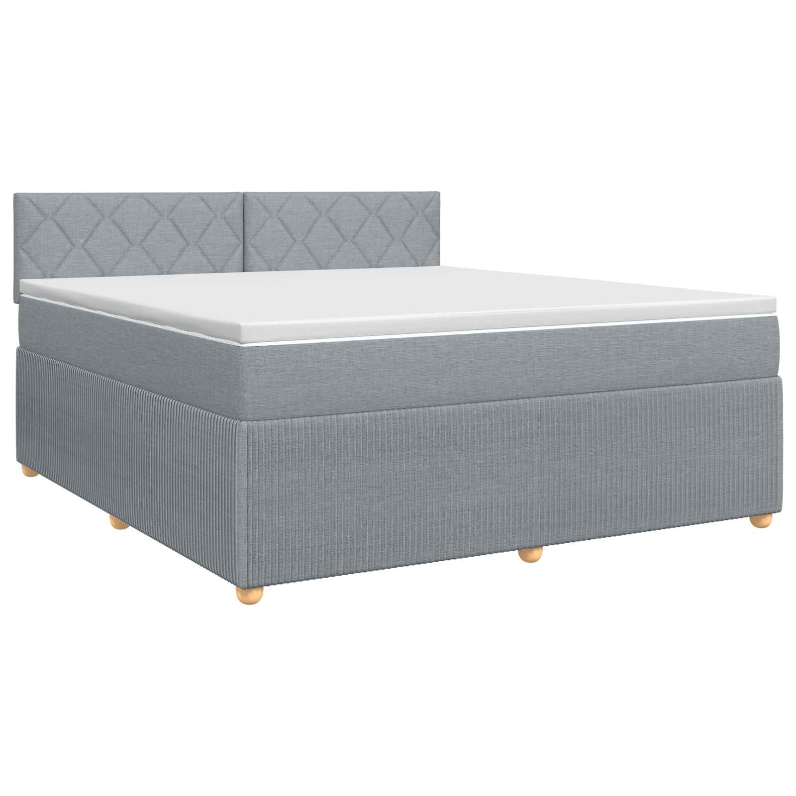 Κρεβάτι box spring με στρώμα Ανοιχτό γκρι 180 x 200 cm Ύφασμα - Pakobazaar