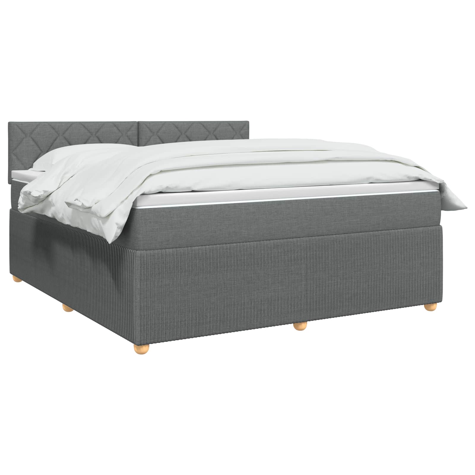 Κρεβάτι box spring με στρώμα Σκούρο Γκρι 180 x 200 cm Ύφασμα - Pakobazaar