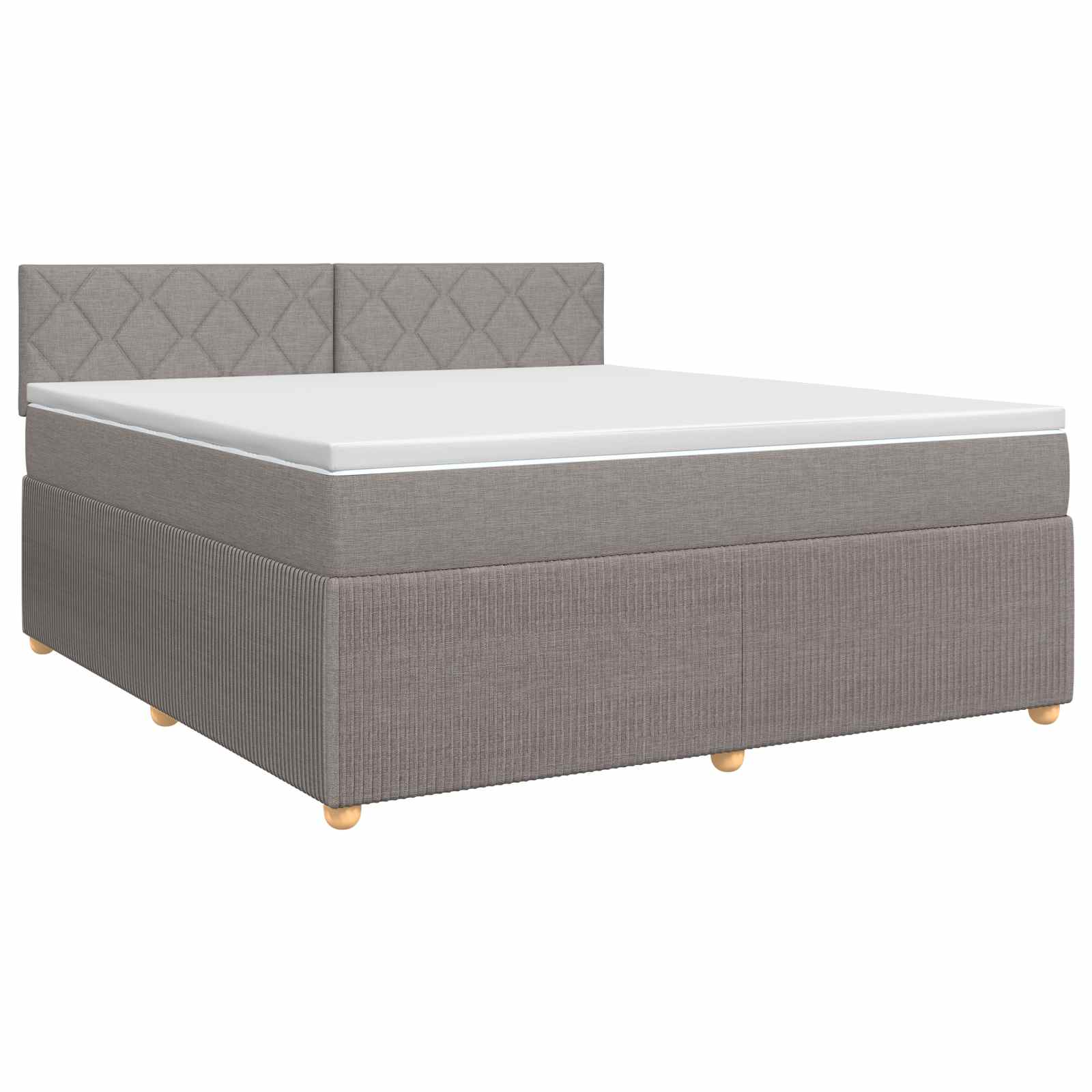 Κρεβάτι box spring με στρώμα Taupe 180 x 200 cm Ύφασμα - Pakobazaar