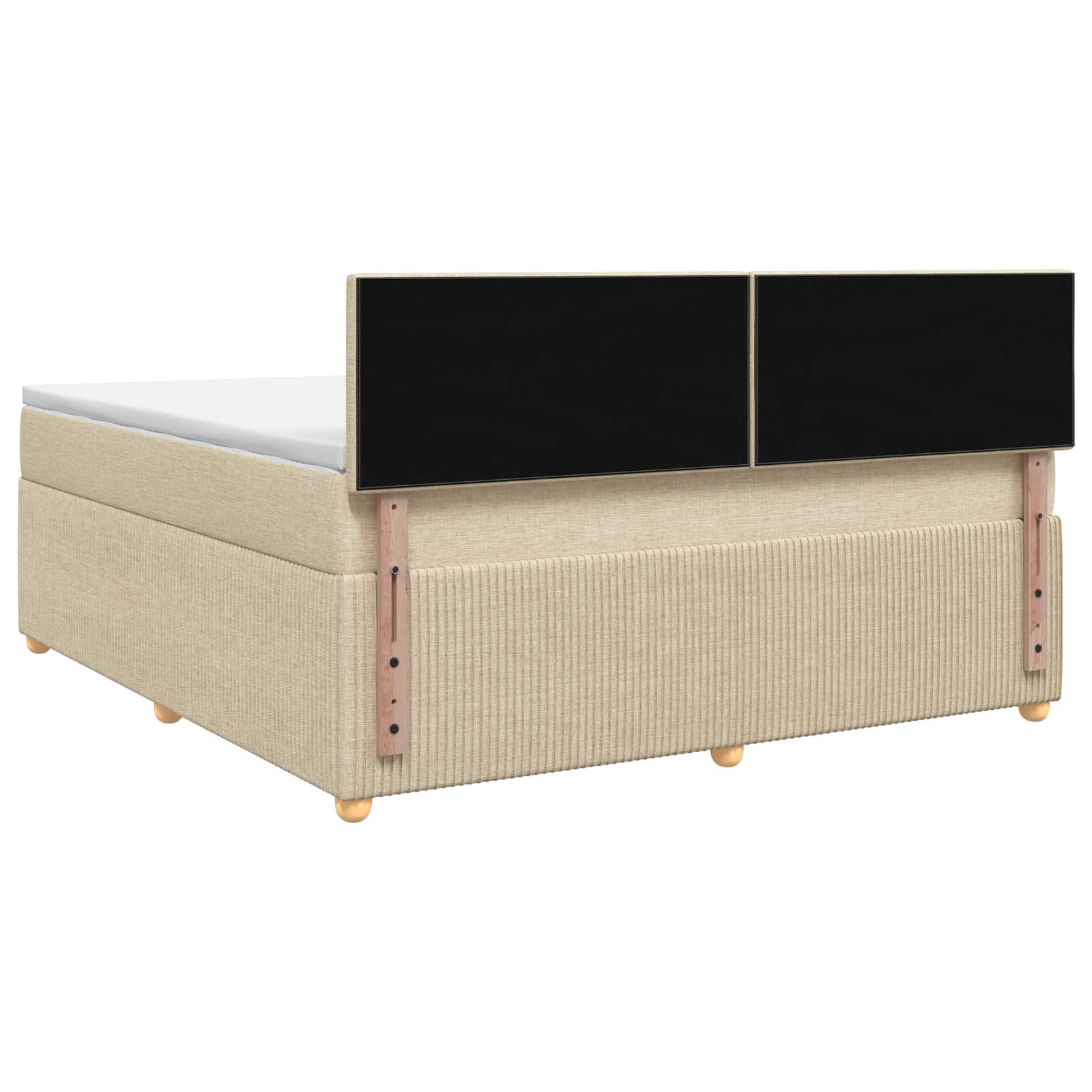 Κρεβάτι box spring με στρώμα Κρεμ 180 x 200 cm Ύφασμα - Pakobazaar