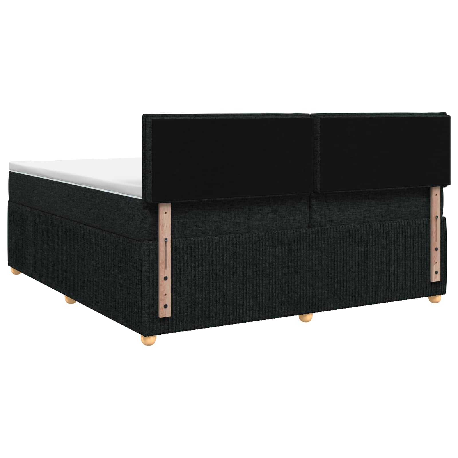 Κρεβάτι box spring με στρώμα Μαύρο 200 x 200 cm Ύφασμα - Pakobazaar