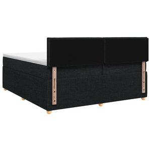 Κρεβάτι box spring με στρώμα Μαύρο 200 x 200 cm Ύφασμα