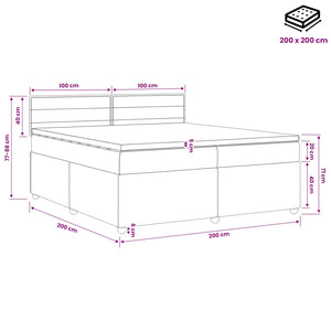 Κρεβάτι box spring με στρώμα Κρεμ 200 x 200 cm Ύφασμα