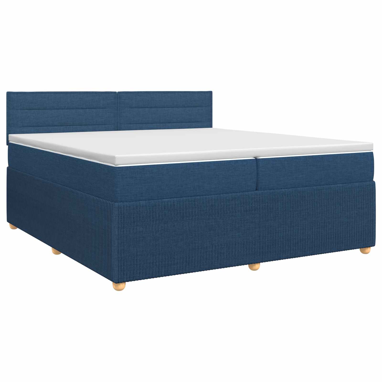 Κρεβάτι box spring με στρώμα Μπλε 200 x 200 cm Ύφασμα