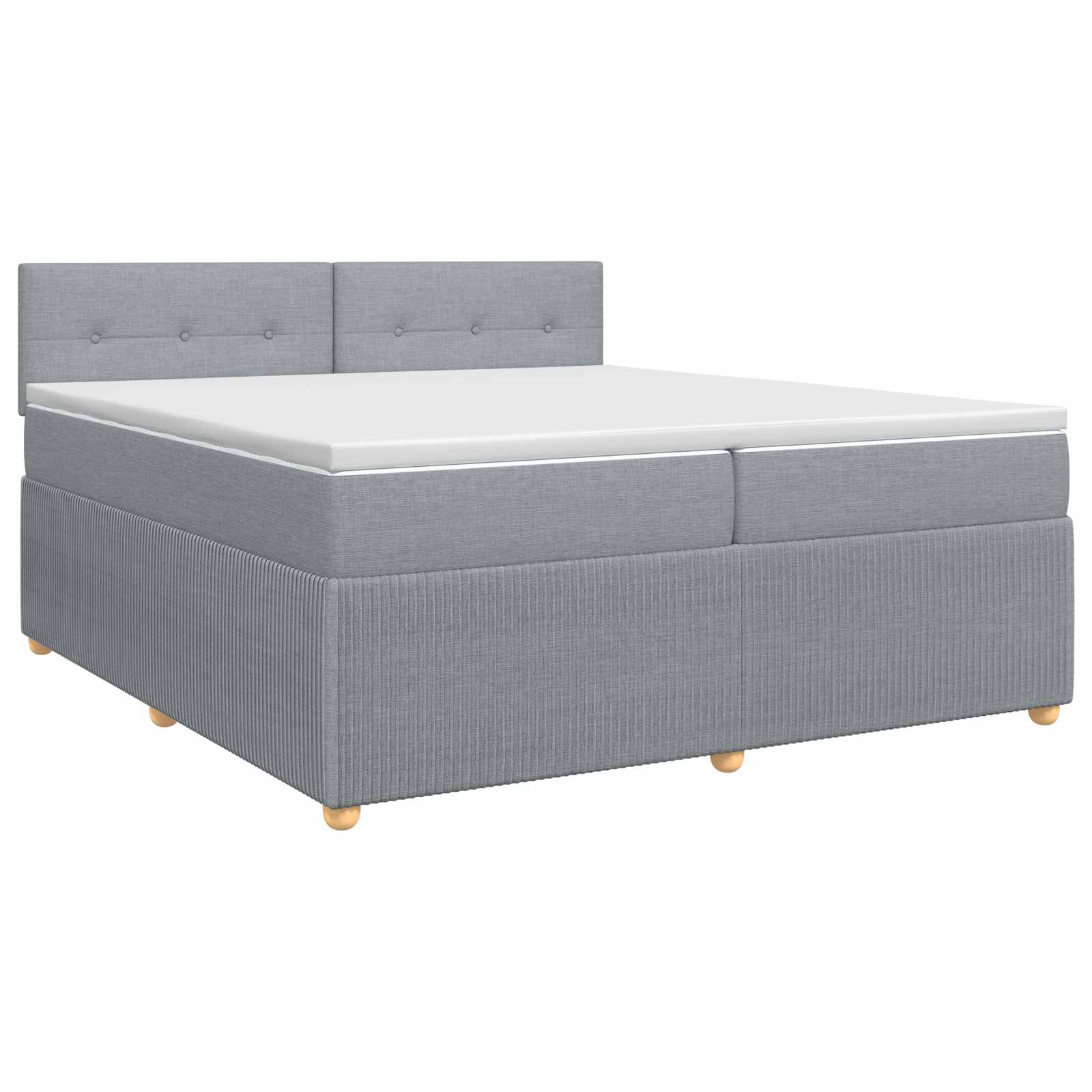 Κρεβάτι box spring με στρώμα Ανοιχτό γκρι 200 x 200 cm Ύφασμα - Pakobazaar