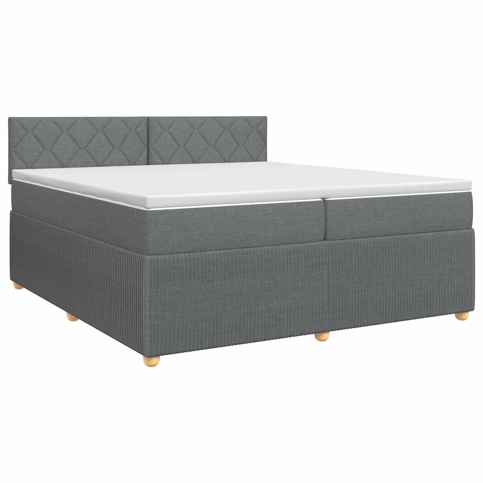 Κρεβάτι box spring με στρώμα Σκούρο Γκρι 200 x 200 cm Ύφασμα - Pakobazaar