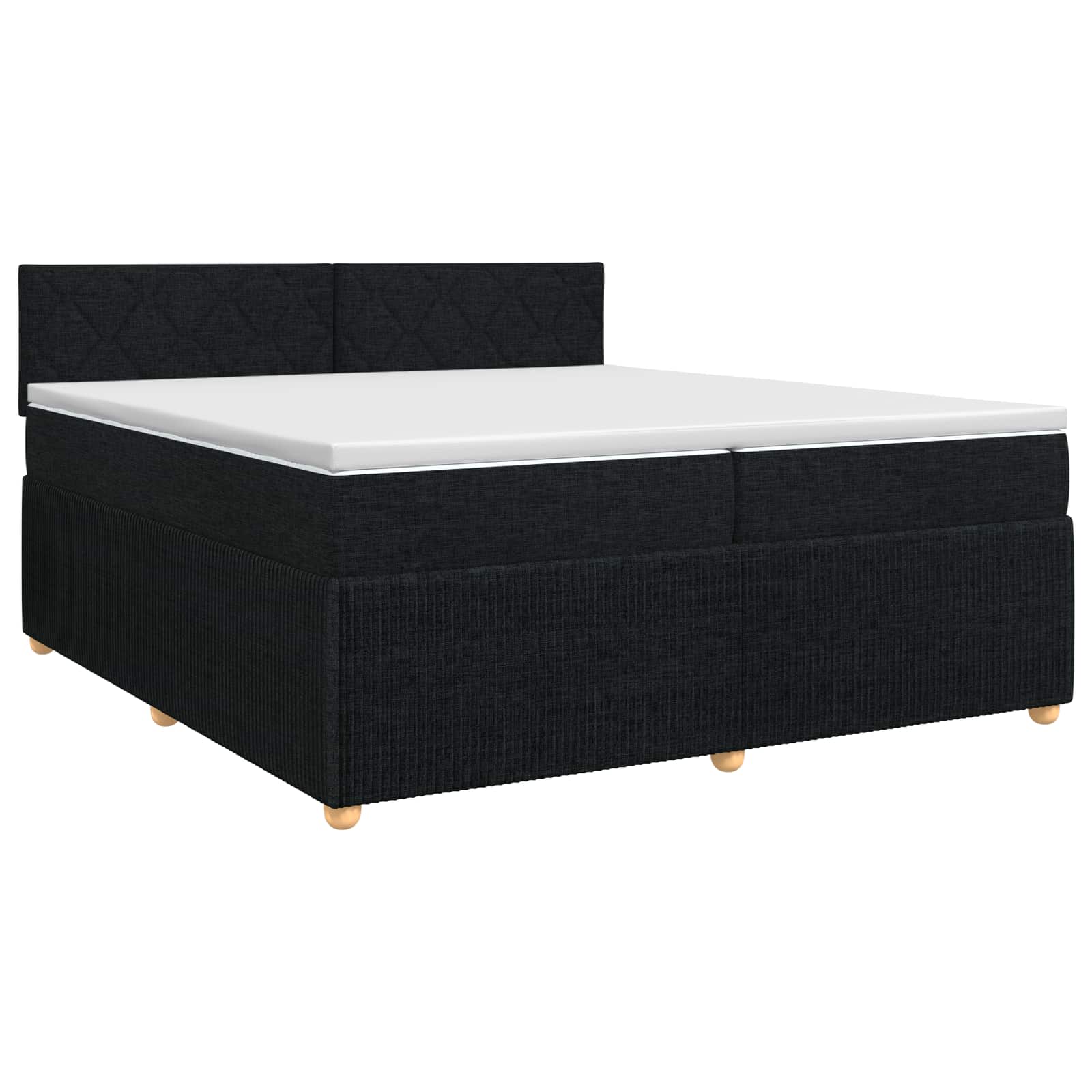 Κρεβάτι box spring με στρώμα Μαύρο 200 x 200 cm Ύφασμα