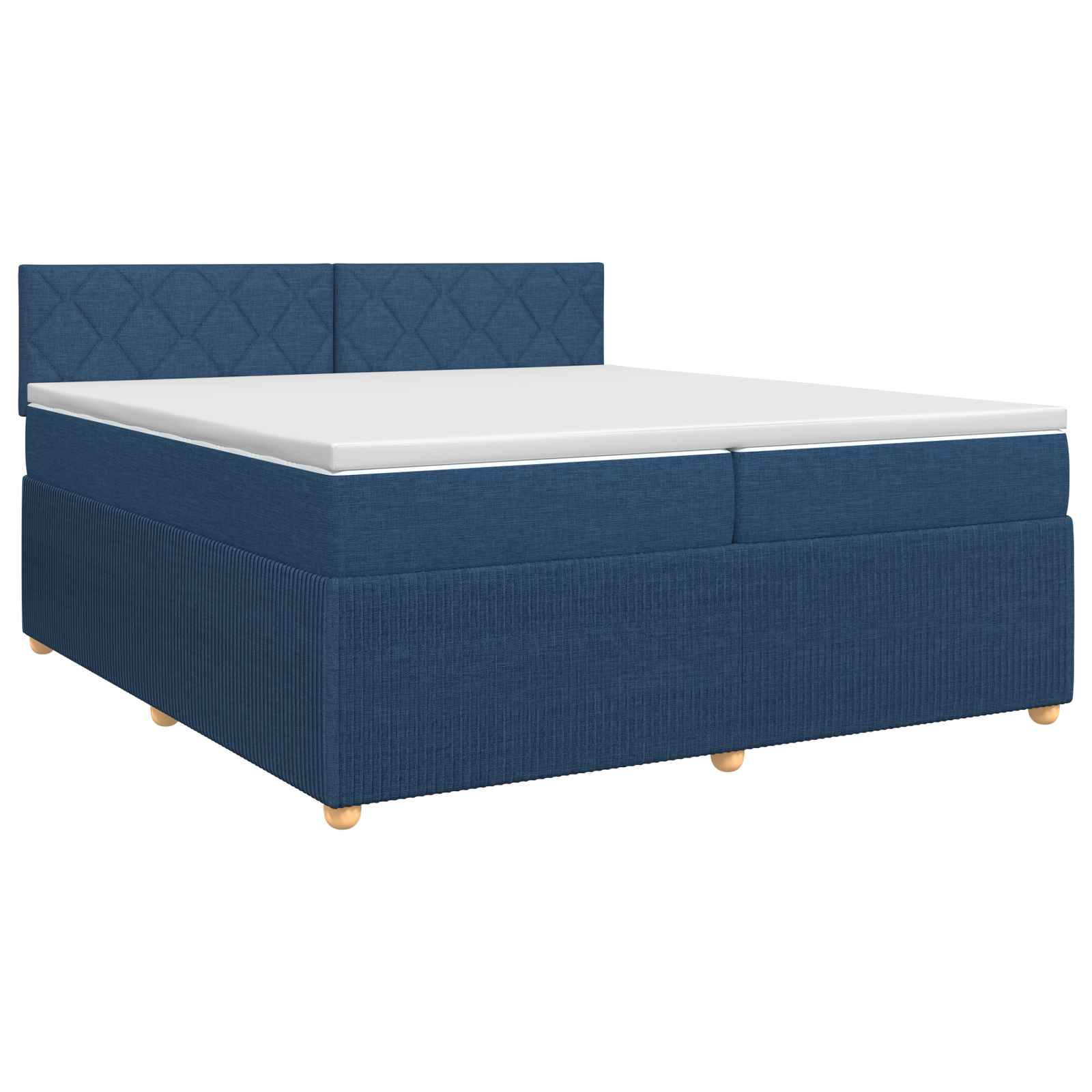 Κρεβάτι box spring με στρώμα Μπλε 200 x 200 cm Ύφασμα - Pakobazaar