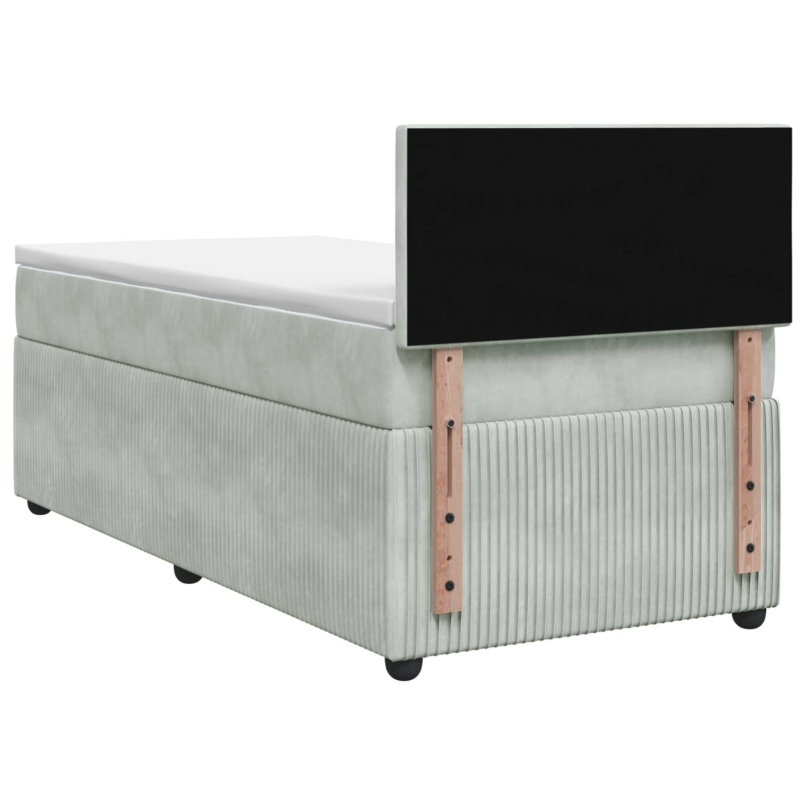 Κρεβάτι box spring με στρώμα Ανοιχτό γκρι 80 x 200 cm Βελούδο - Pakobazaar
