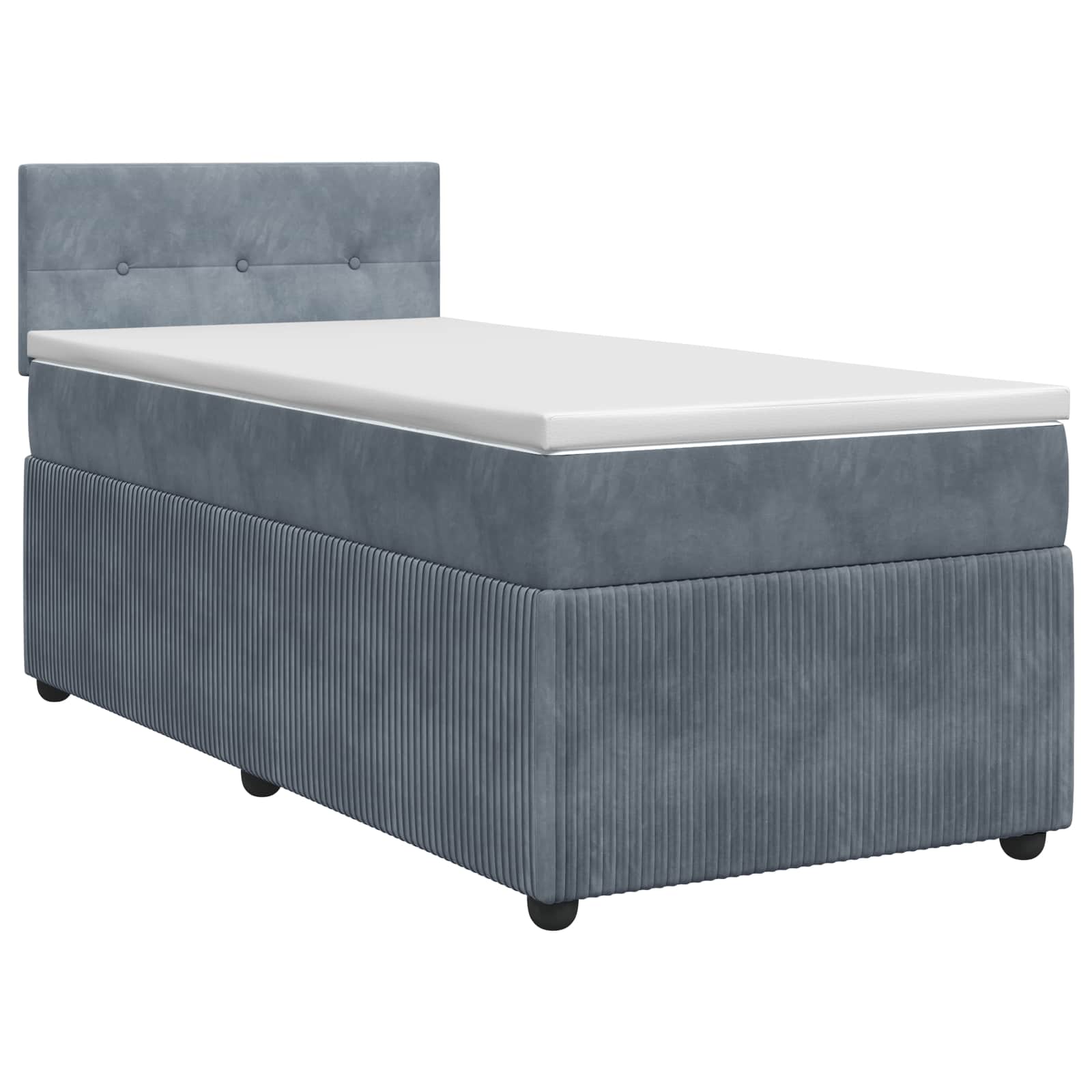 Κρεβάτι box spring με στρώμα Σκούρο Γκρι 80 x 200 cm Βελούδο - Pakobazaar