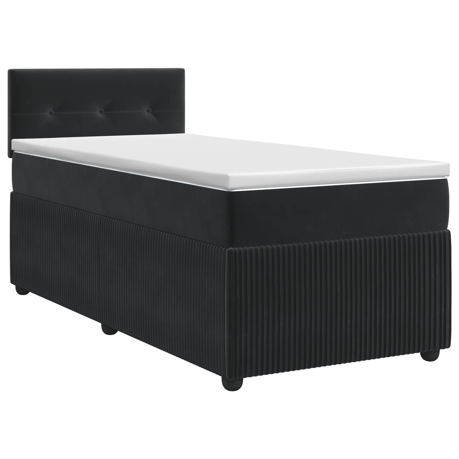 Κρεβάτι box spring με στρώμα Μαύρο 80 x 200 cm Βελούδο
