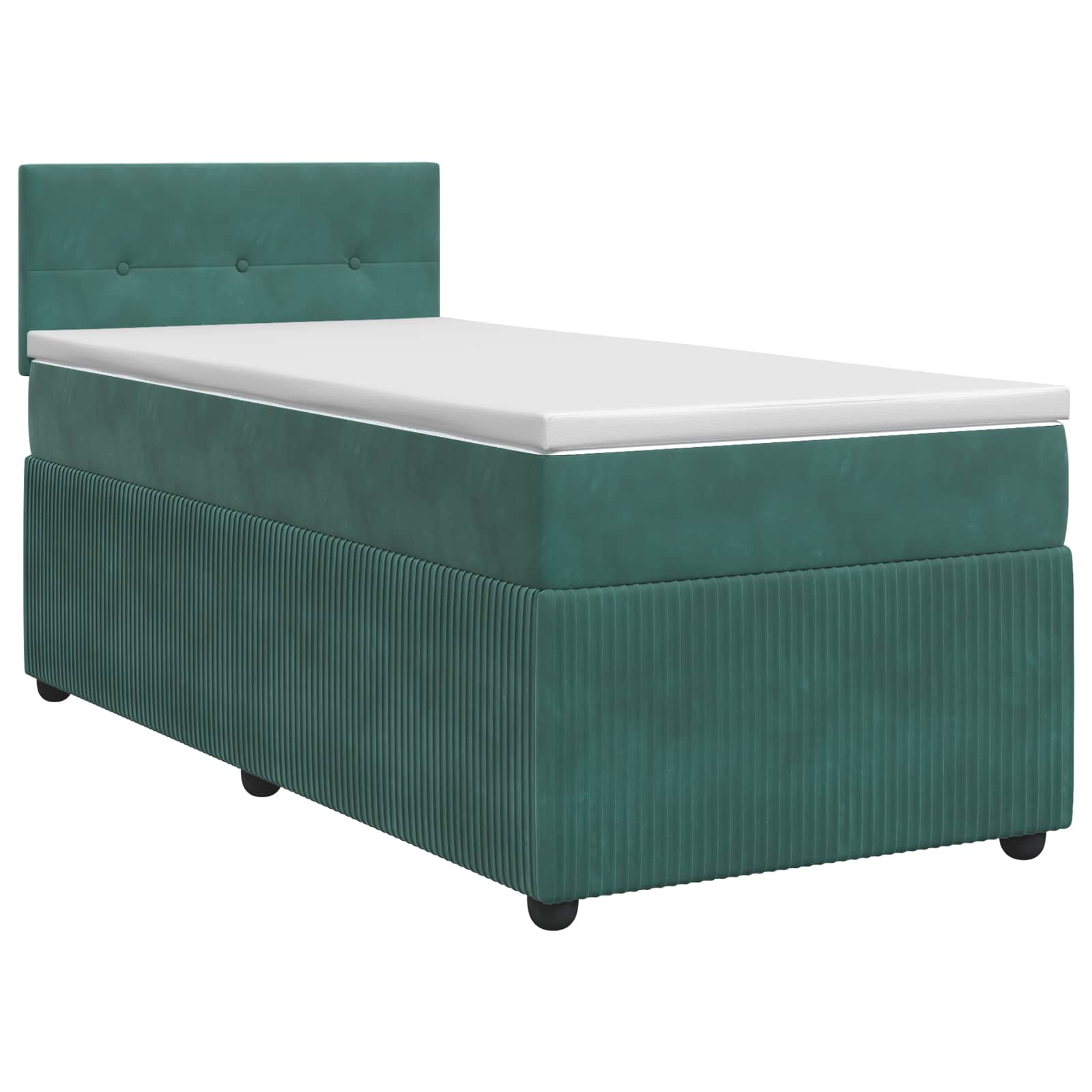 Κρεβάτι box spring με στρώμα Σκούρο Πράσινο 90 x 200 cm Βελούδο