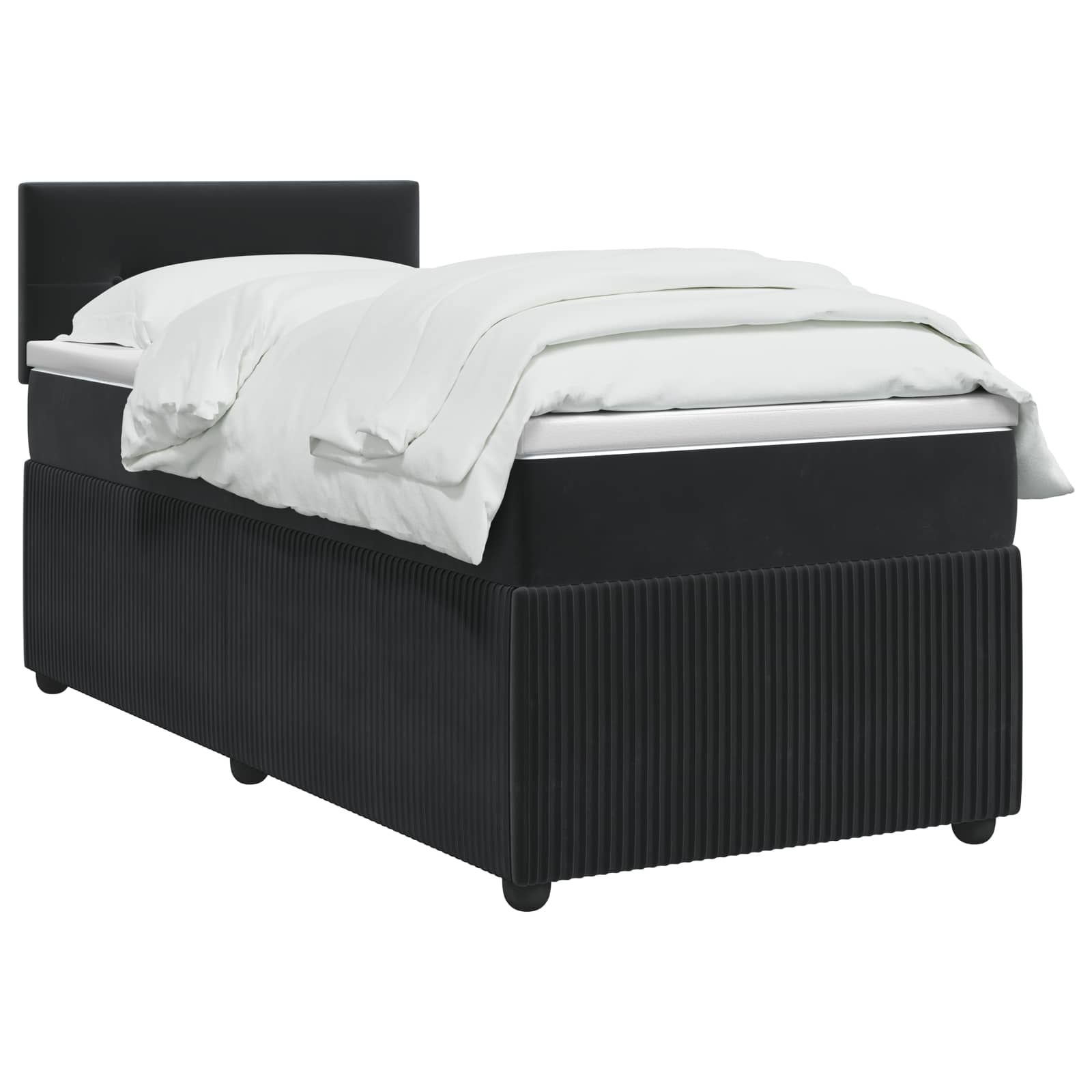 Κρεβάτι box spring με στρώμα Μαύρο 100 x 200 cm Βελούδο