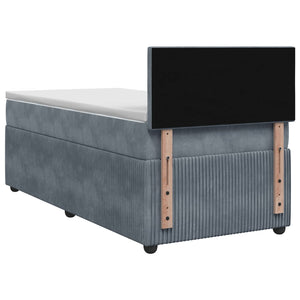 Κρεβάτι box spring με στρώμα Σκούρο Γκρι 100 x 200 cm Βελούδο