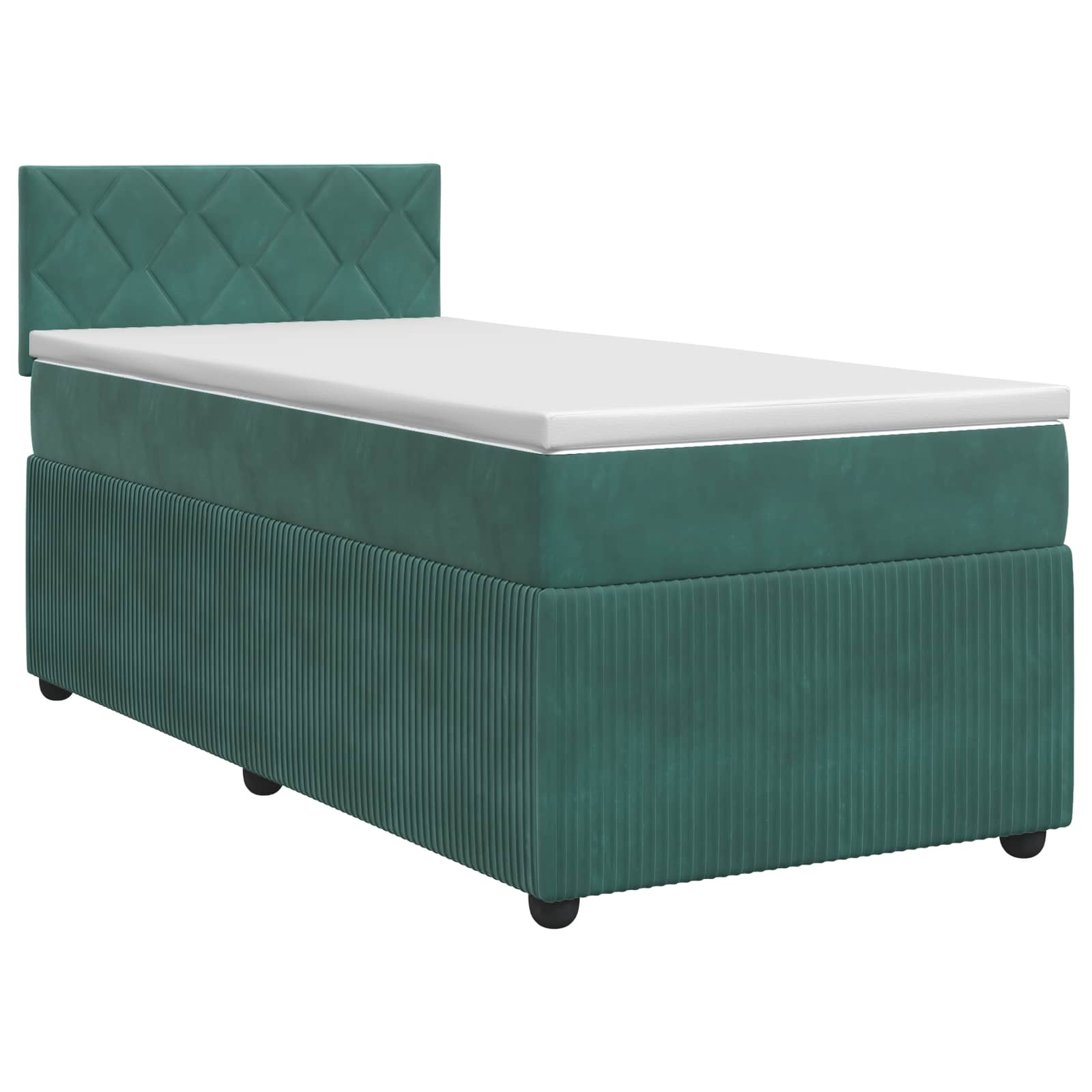 Κρεβάτι box spring με στρώμα Σκούρο Πράσινο 100 x 200 cm