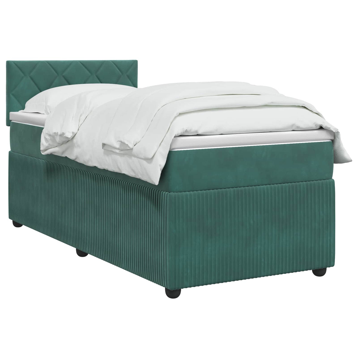 Κρεβάτι box spring με στρώμα Σκούρο Πράσινο 100 x 200 cm