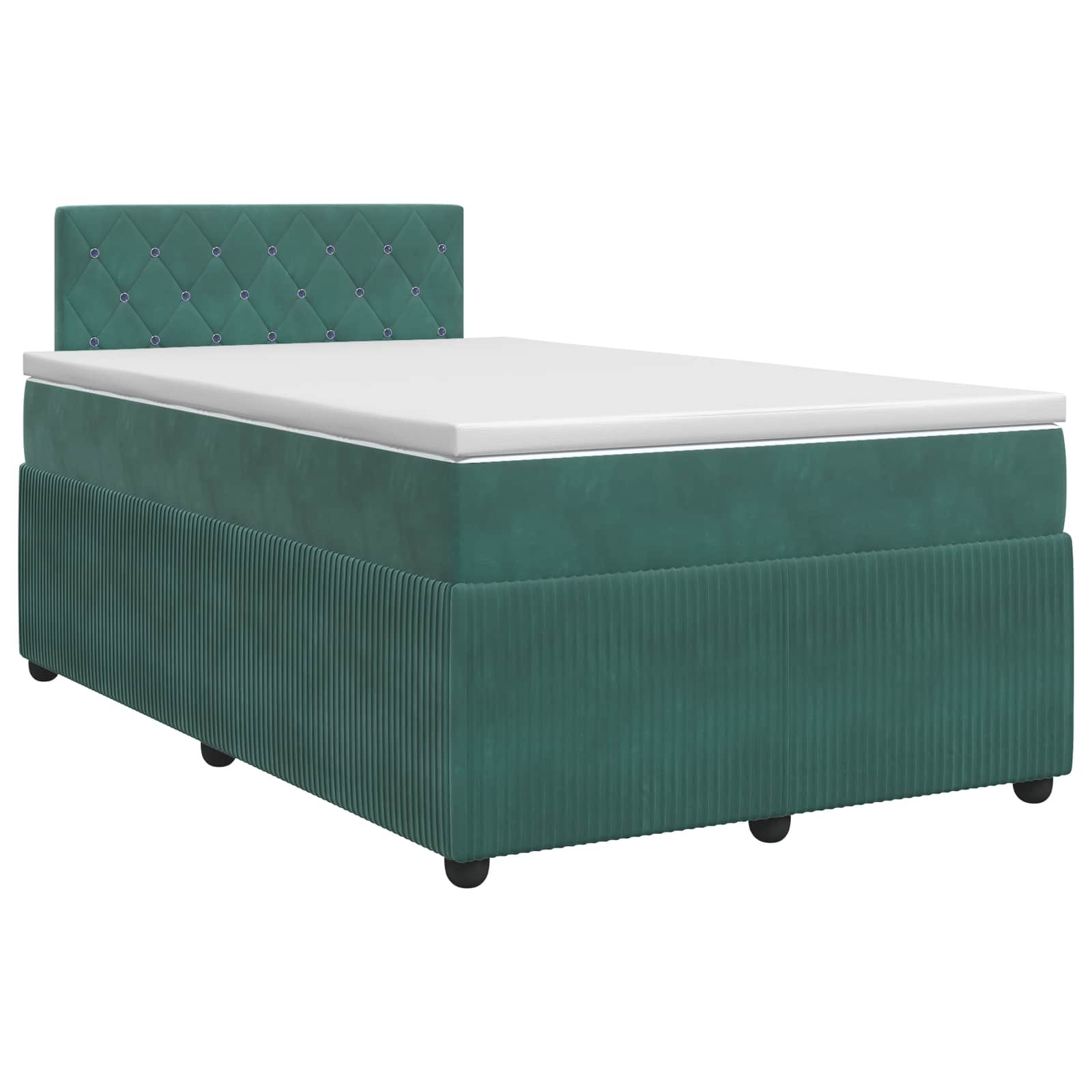Κρεβάτι box spring με στρώμα Σκούρο Πράσινο 120 x 190 cm