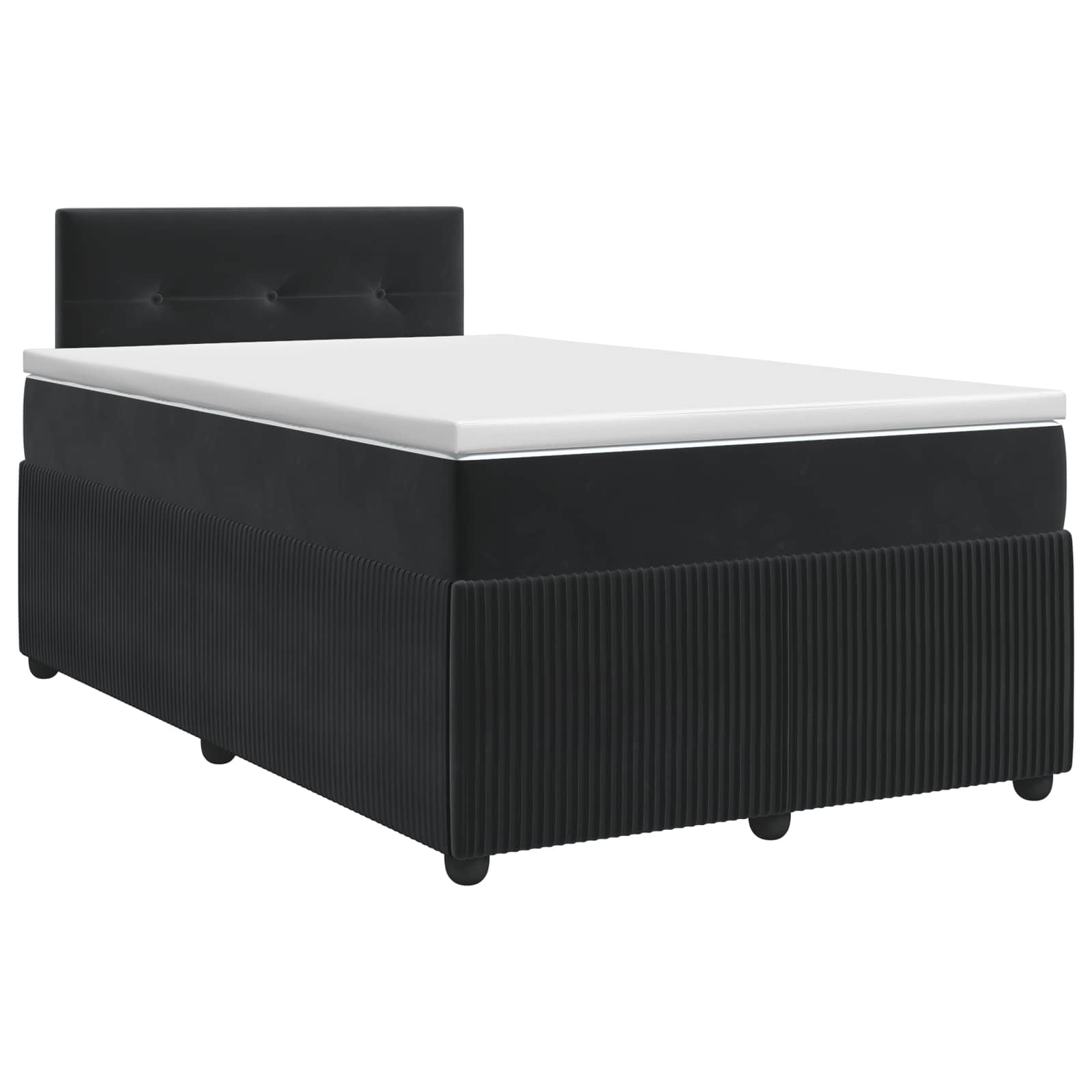 Κρεβάτι box spring με στρώμα Μαύρο 120 x 190 cm Βελούδο