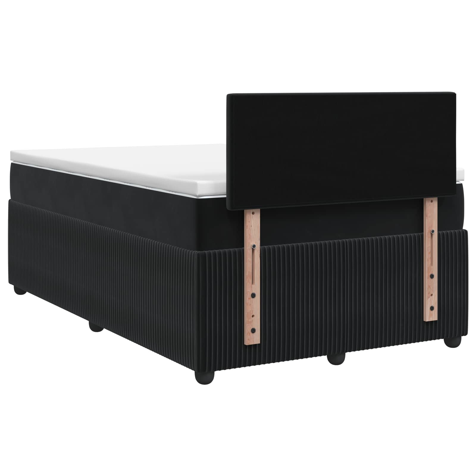 Κρεβάτι box spring με στρώμα Μαύρο 120 x 190 cm Βελούδο