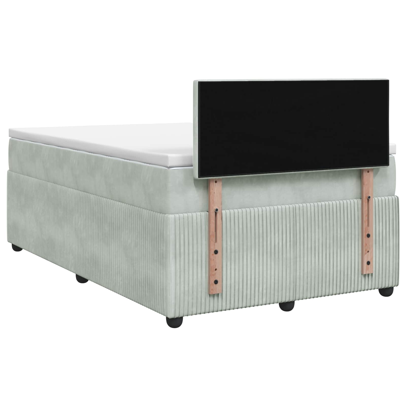 Κρεβάτι box spring με στρώμα Ανοιχτό γκρι 120 x 200 cm Βελούδο
